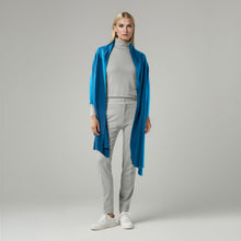 Unisex | Cashmere Ribbed Wrap | Balsam Blue