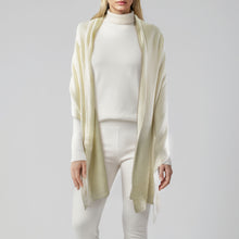 Unisex | Cashmere Ribbed Wrap | Natural White