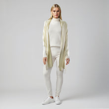 Unisex | Cashmere Ribbed Wrap | Natural White
