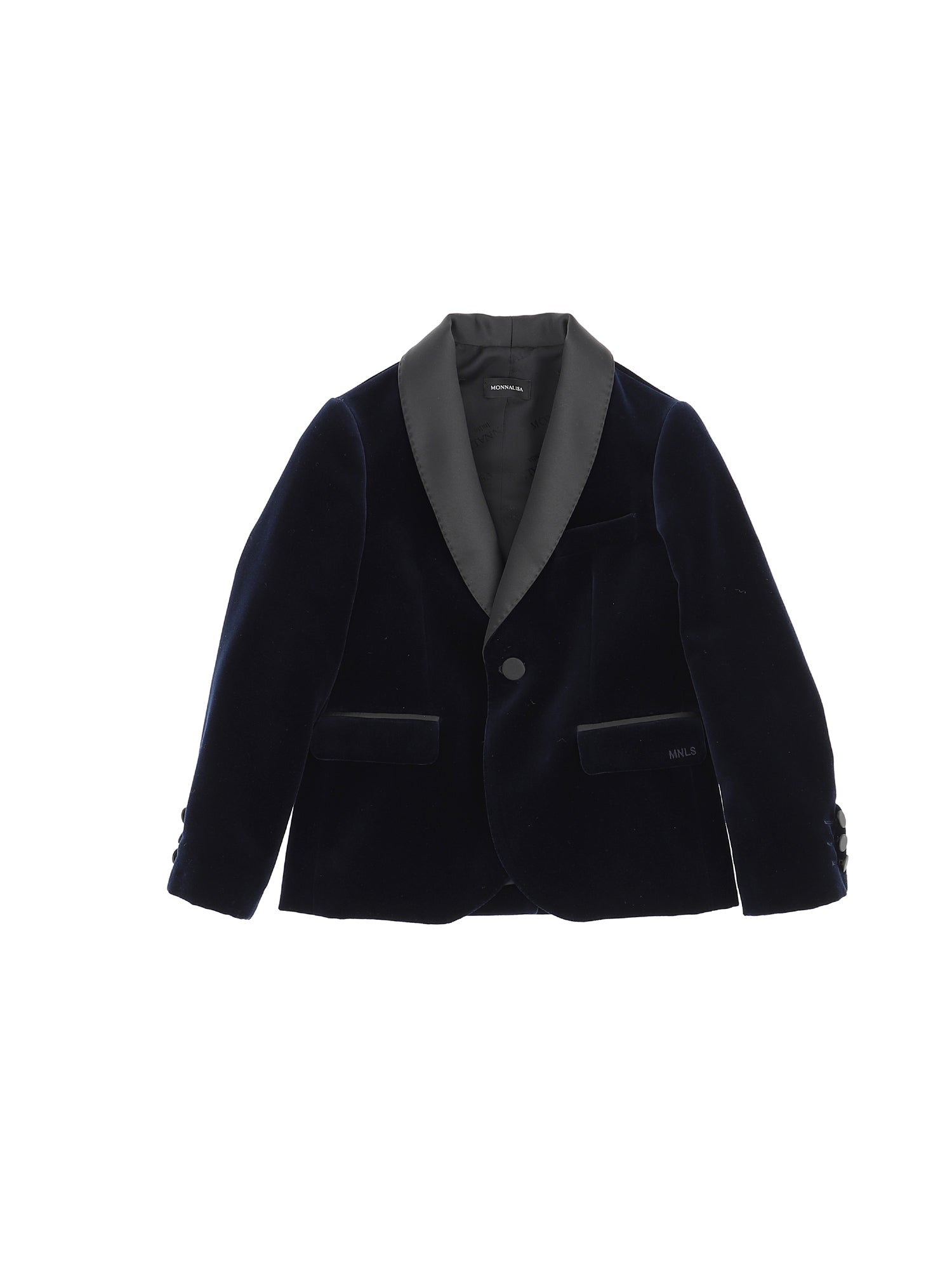 Boys | Embroidered Tuxedo Jacket | Blue/Black