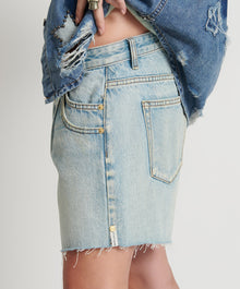 Shakers Low Waist Super Relaxed Denim Shorts | Kansas Blue