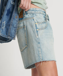 Shakers Low Waist Super Relaxed Denim Shorts | Kansas Blue