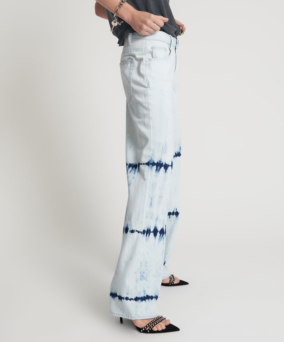 Jackson Mid Waist Wide Leg Denim Jeans | Bleached Out White