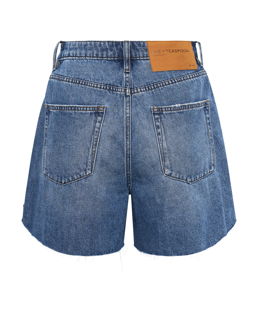 Legends High Waist Mom Fit Denim Shorts | Bay Blue