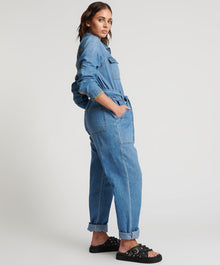 Claudia Long-Length Denim Overalls | Ciao Blue