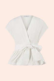 Cotton Poplin Tie Top | White