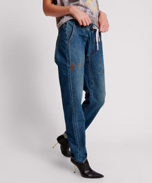 Shabbies Drawstring Boyfriend Jeans | Gritty Blue