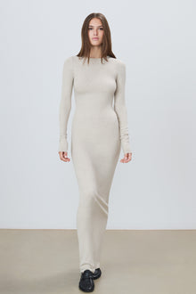 LONG SLEEVE CREWNECK MAXI DRESS - ETERNE