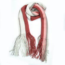 Womens | Maxy Striped Scarf with Fringes | White/Woodsmoke
