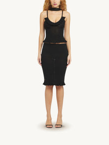 Michaela Midi Skirt | Black Sequin