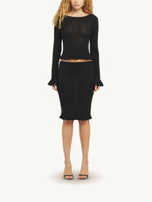 Michaela Midi Skirt | Black Sequin