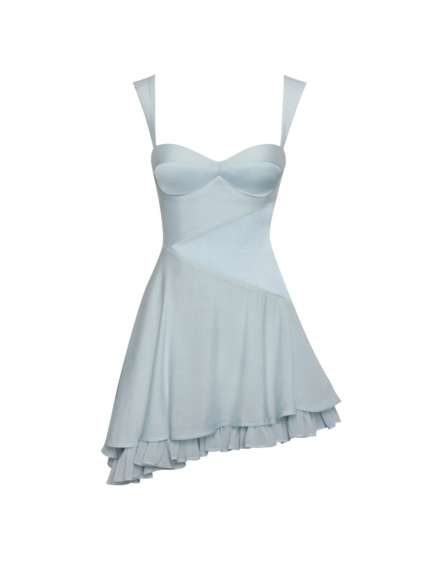 Yaffa Asymmetrical Mini Dress | Baby Blue