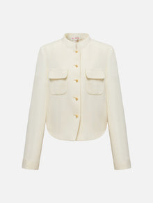 Mulberry Silk Wool Coat | Beige