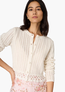 Lilibeth Pointelle Cardigan | Macadamia