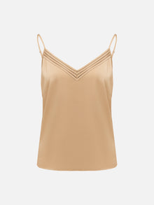 Silk V-neck layering camisole | Brown