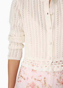 Lilibeth Pointelle Cardigan | Macadamia