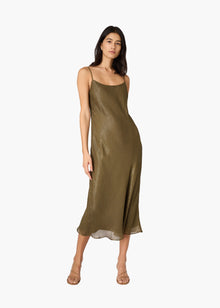 Luanna Metallic Chiffon Midi Dress | Grove