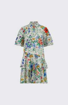 Wildflower Voile Ruffle Dress | Ivory Multi