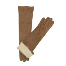 Womens | Long Suede Gloves | Taupe