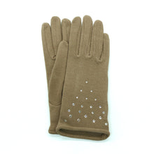 Womens | Gloves with Stones | Taupe