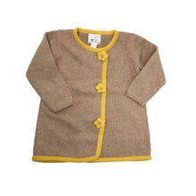 Kids | Knit Coat with Flowers | Nile Brown/Mustard