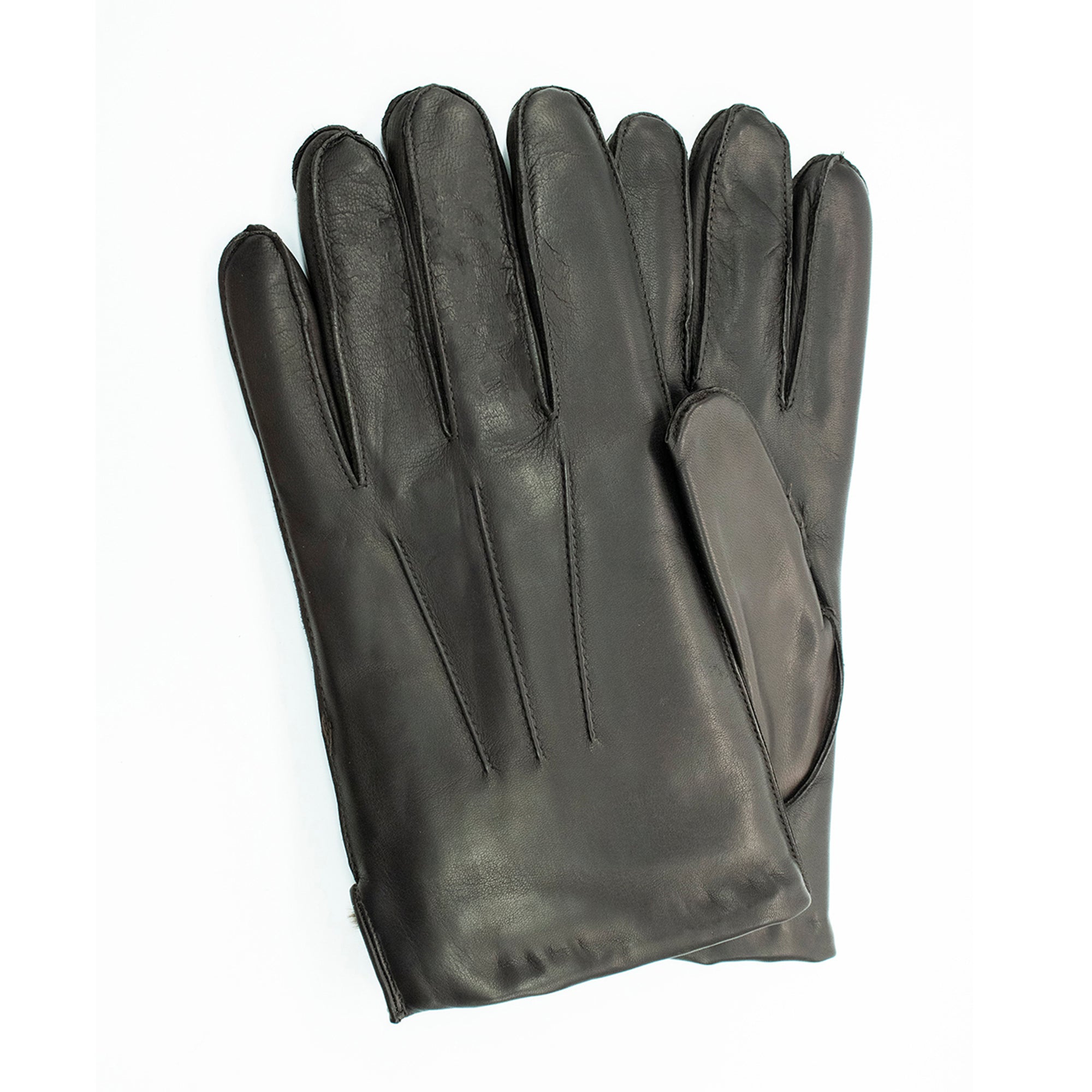 Mens | Nappa Leather Gloves with Faux Fur Lining | Teak/Brown