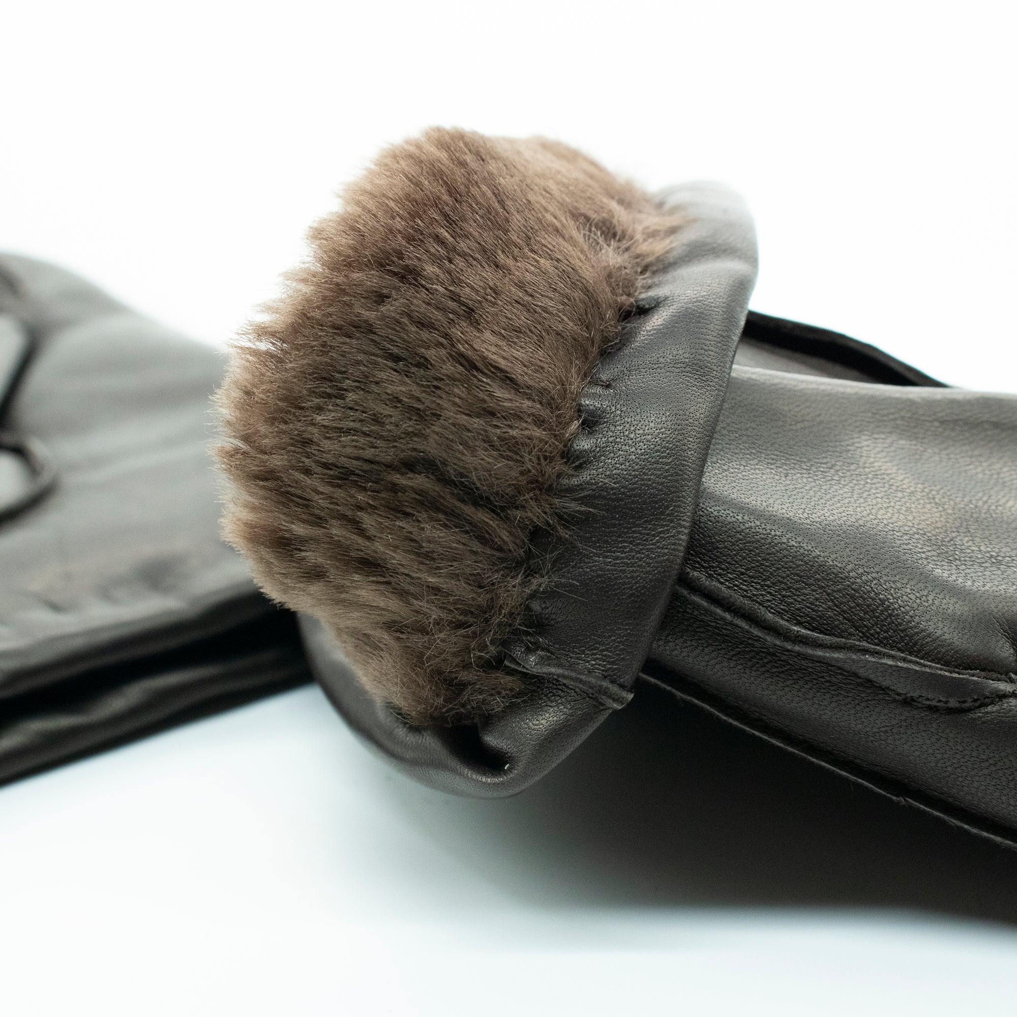 Mens | Nappa Leather Gloves with Faux Fur Lining | Teak/Brown