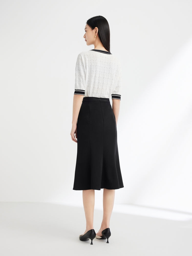 Triacetic Fishtail Midi Skirt | Black