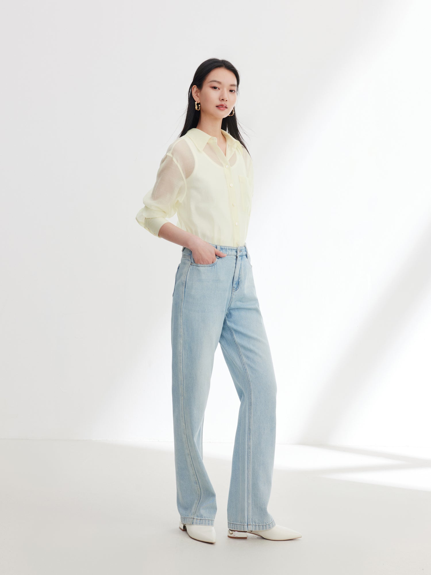 Vintage Straight-Leg Tencel Cotton jean | Blue