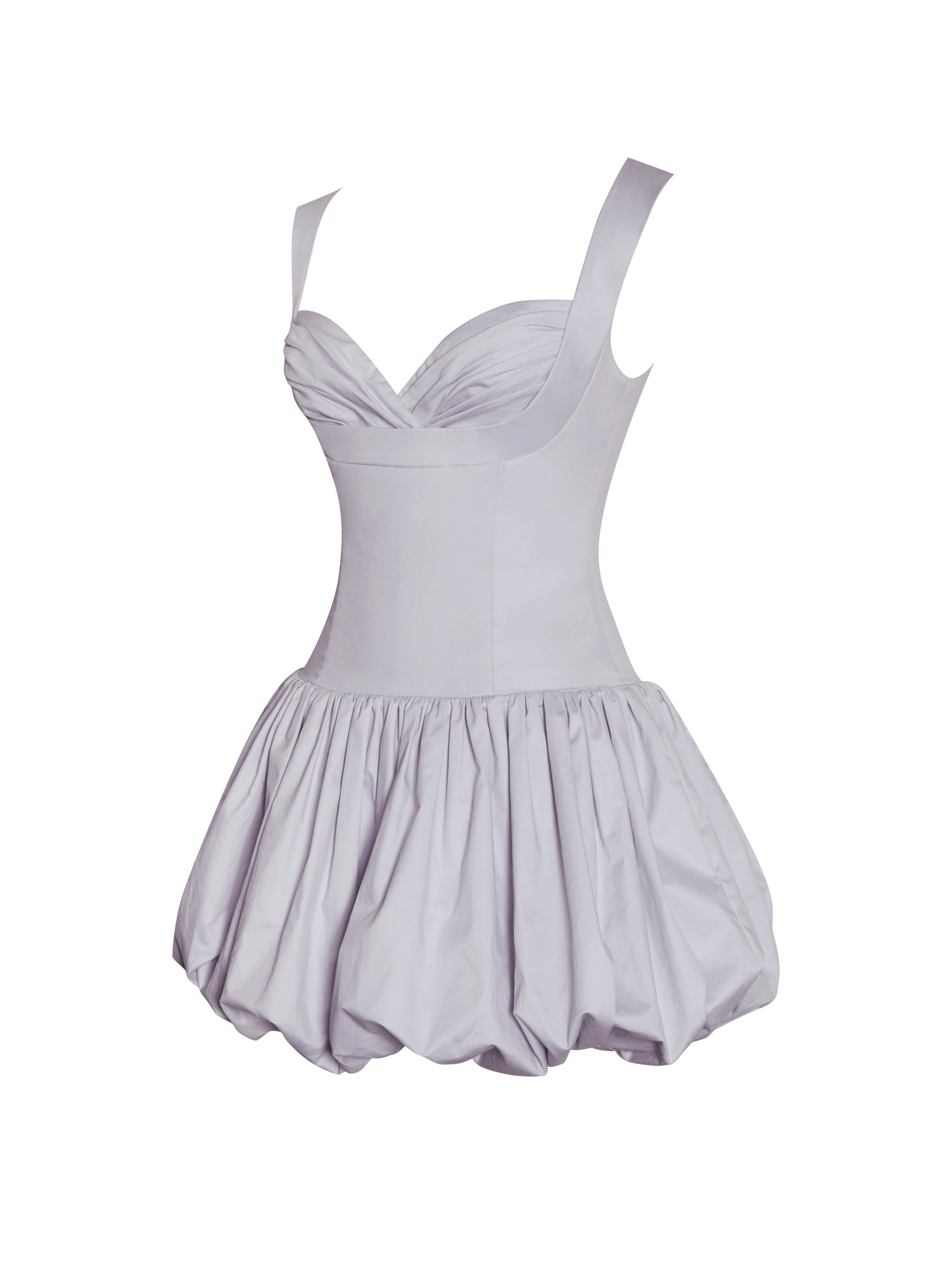 Zada Pleated Breast Bubble Hem Mini Dress | Grey