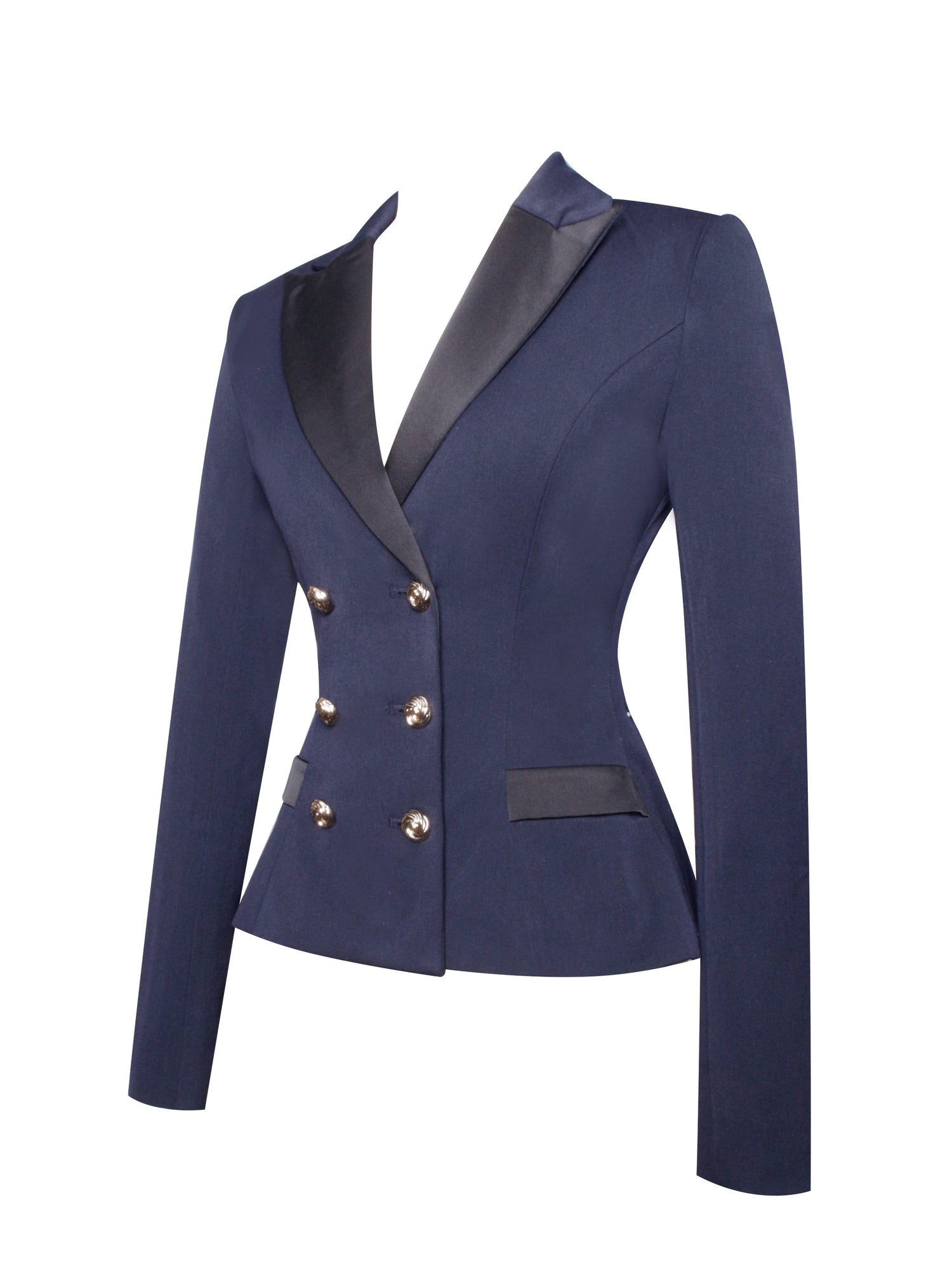 Nasia Double Breast Backless Blazer | Navy Blue
