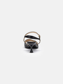Strappy Fish Mouth Sandal | Black