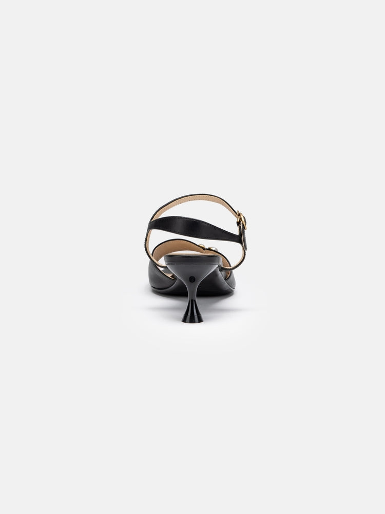 Strappy Fish Mouth Sandal | Black