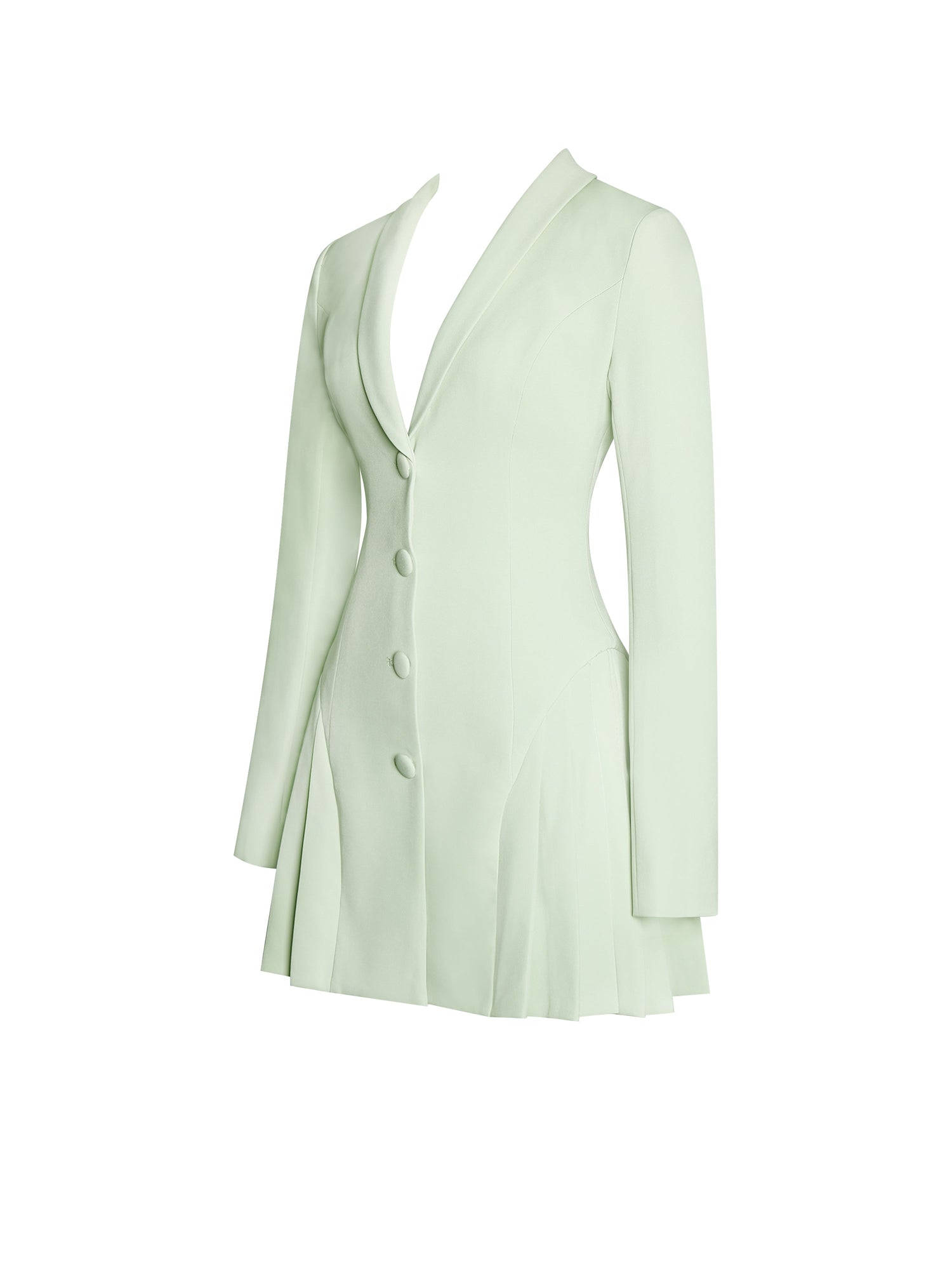 Delia Blazer Dress with Pleated Detail | Pistachio Green