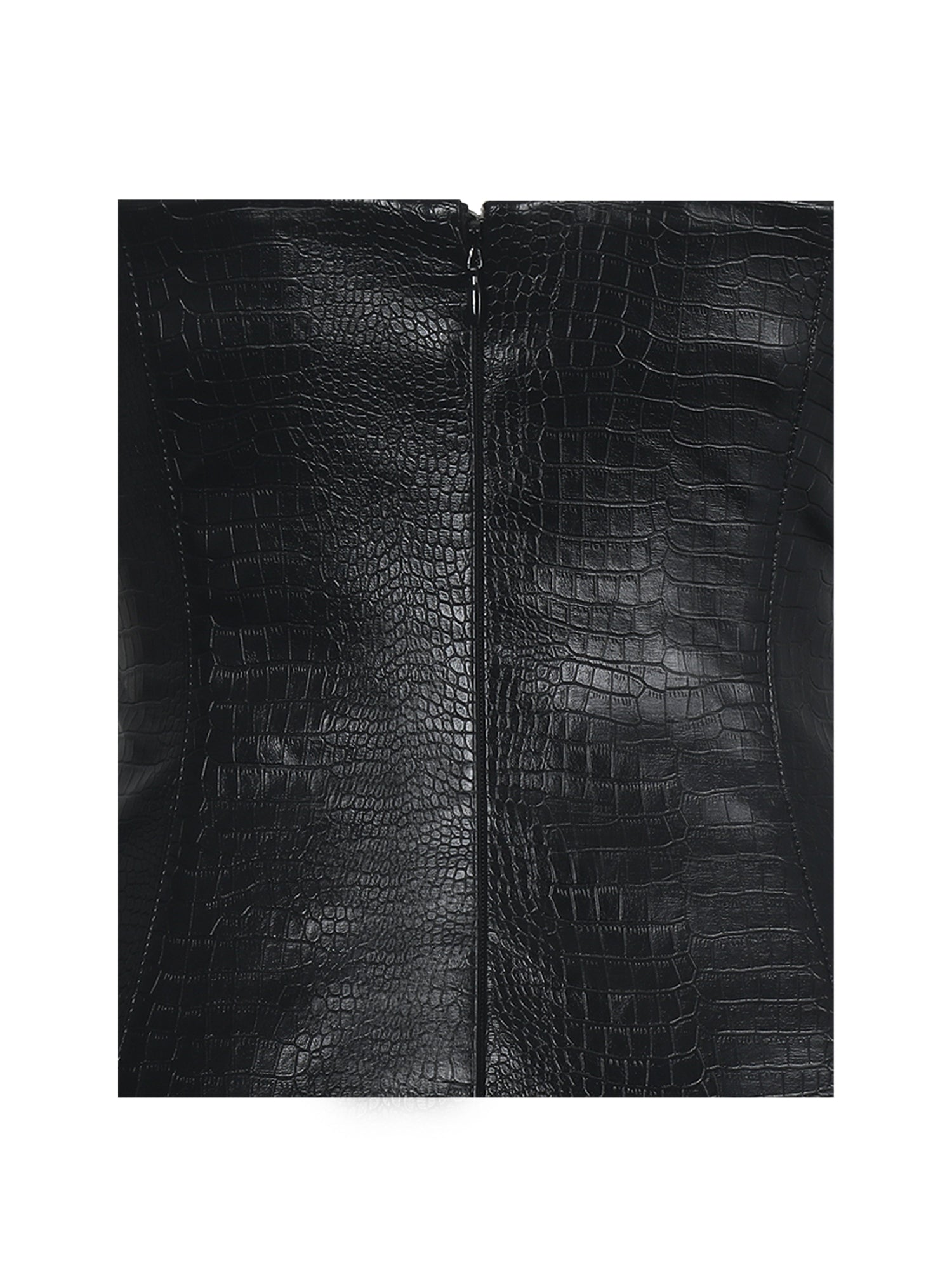 Gardenia Leather Midi Sweetheart Halter Flared Dress | Black