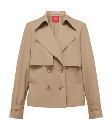 Wool Short Trench Coat | Khaki