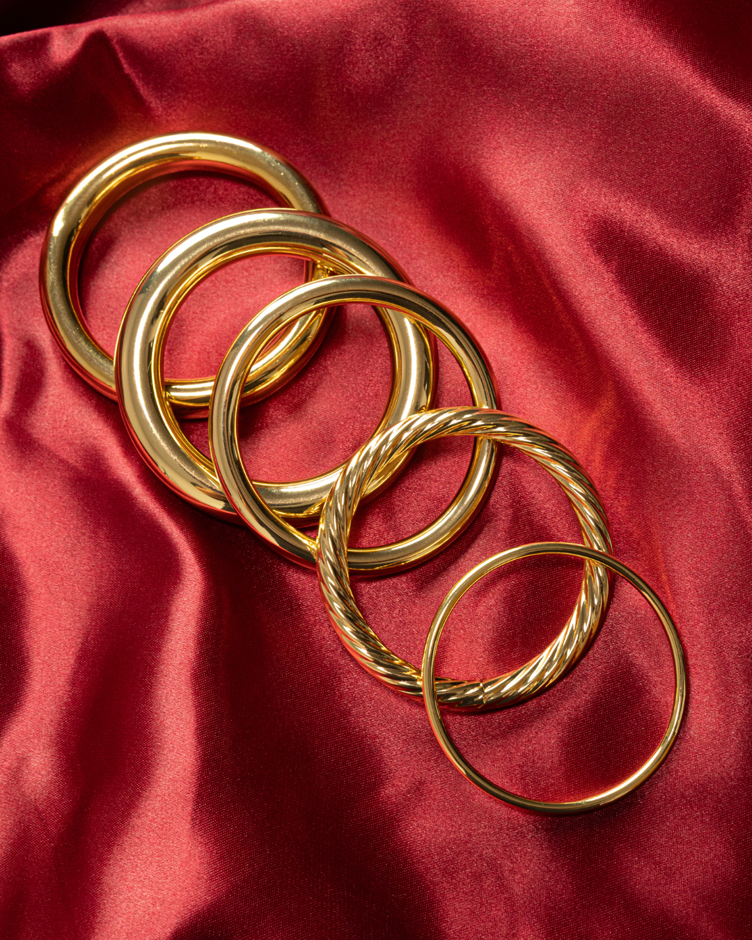Twisted Whitney Bangle | 18K Yellow Gold-Plated