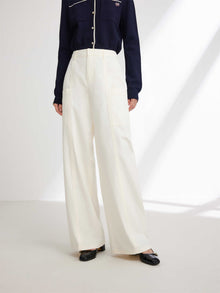 Simple-designed Straight Pants | Beige