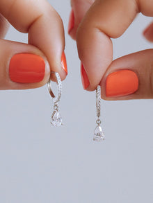 Ana Luisa Jewelry Earrings Small Hoops Delicate Huggie Hoops Elise Silver Rhodium-new1