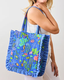 Oceania - Ruffle Tote - Sapphire - Printfresh