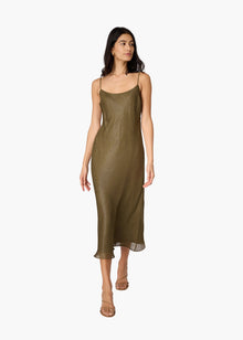 Luanna Metallic Chiffon Midi Dress | Grove