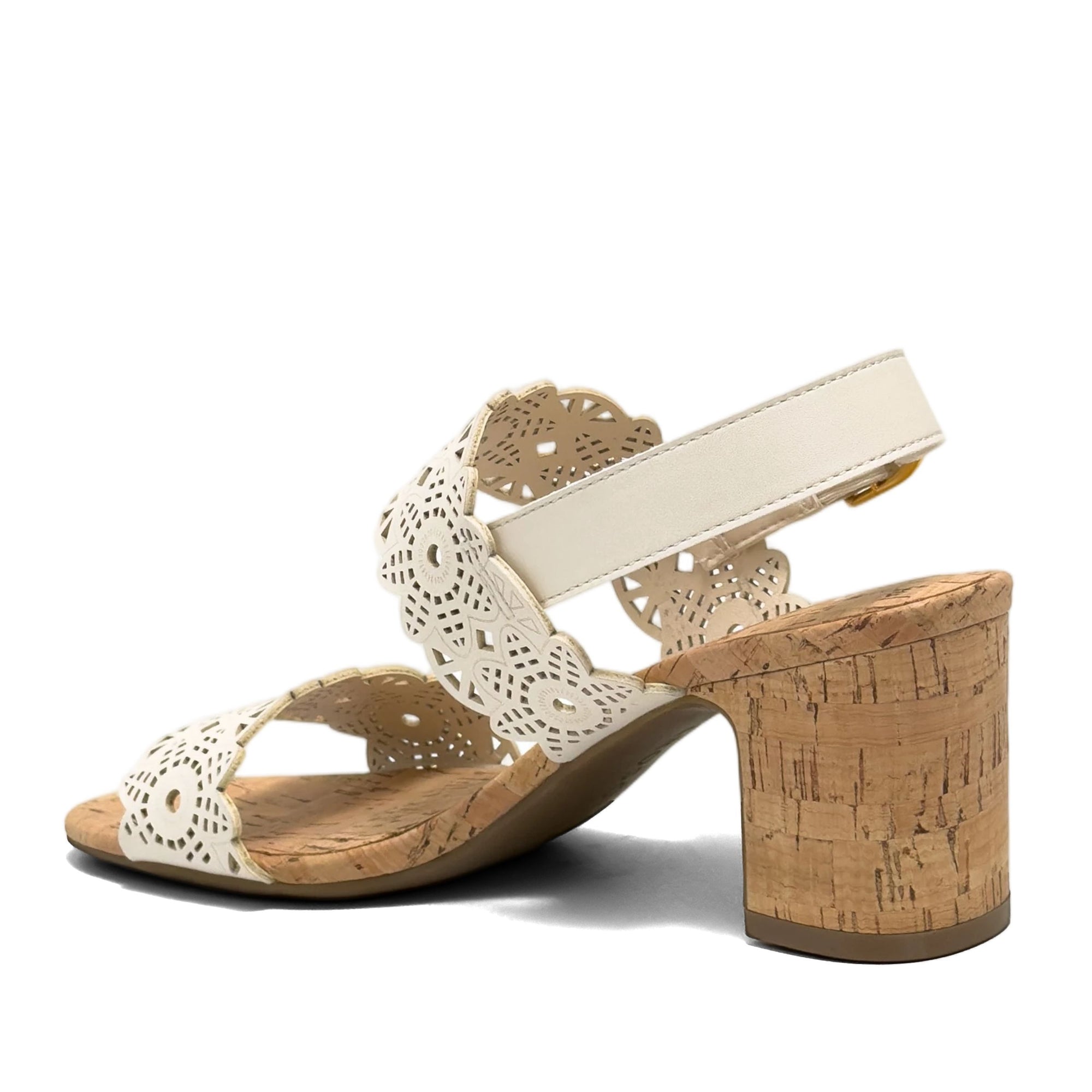 Glen Sandal Heel | Beige Bisque Perf Faux Nubuck