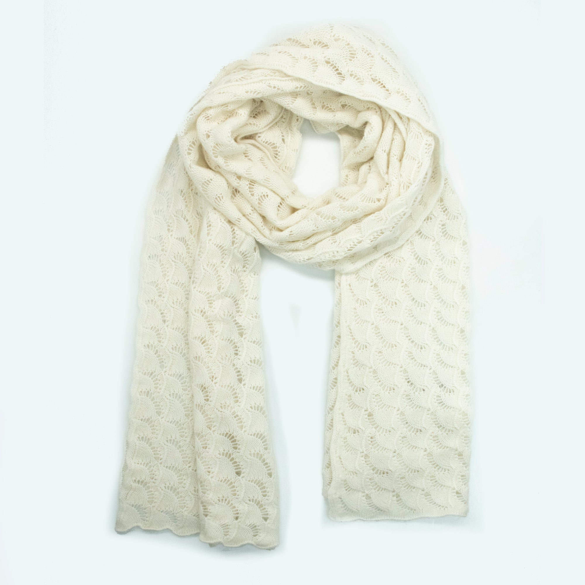 Womens | Cashmere Open Work Wrap | Super White