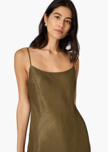 Luanna Metallic Chiffon Midi Dress | Grove