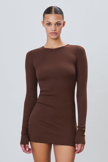 LONG SLEEVE CREWNECK MINI DRESS - ETERNE
