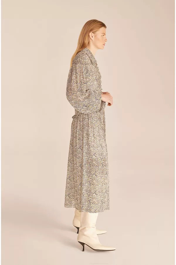 Fleur Ruffle Dress | Speckled Fleur Olive Combo