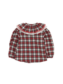 Girls | Tartan Viyella Shirt | Cream/Ruby