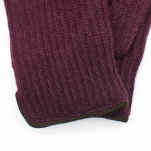 Mens | Cashmere Gloves with Suede Piping | Black Currant/Chocolate