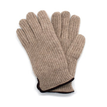 Mens | Cashmere Gloves with Suede Piping | Nile Brown/Chocolate