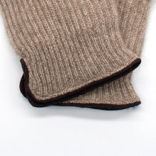 Mens | Cashmere Gloves with Suede Piping | Nile Brown/Chocolate